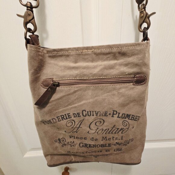 MYRA BAG Women's 100% Cotton/Leather Patchwork Design Crossbody Bag - Medium - Picture 8 of 16